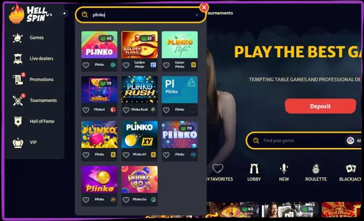 Tipi di applicazioni Plinko